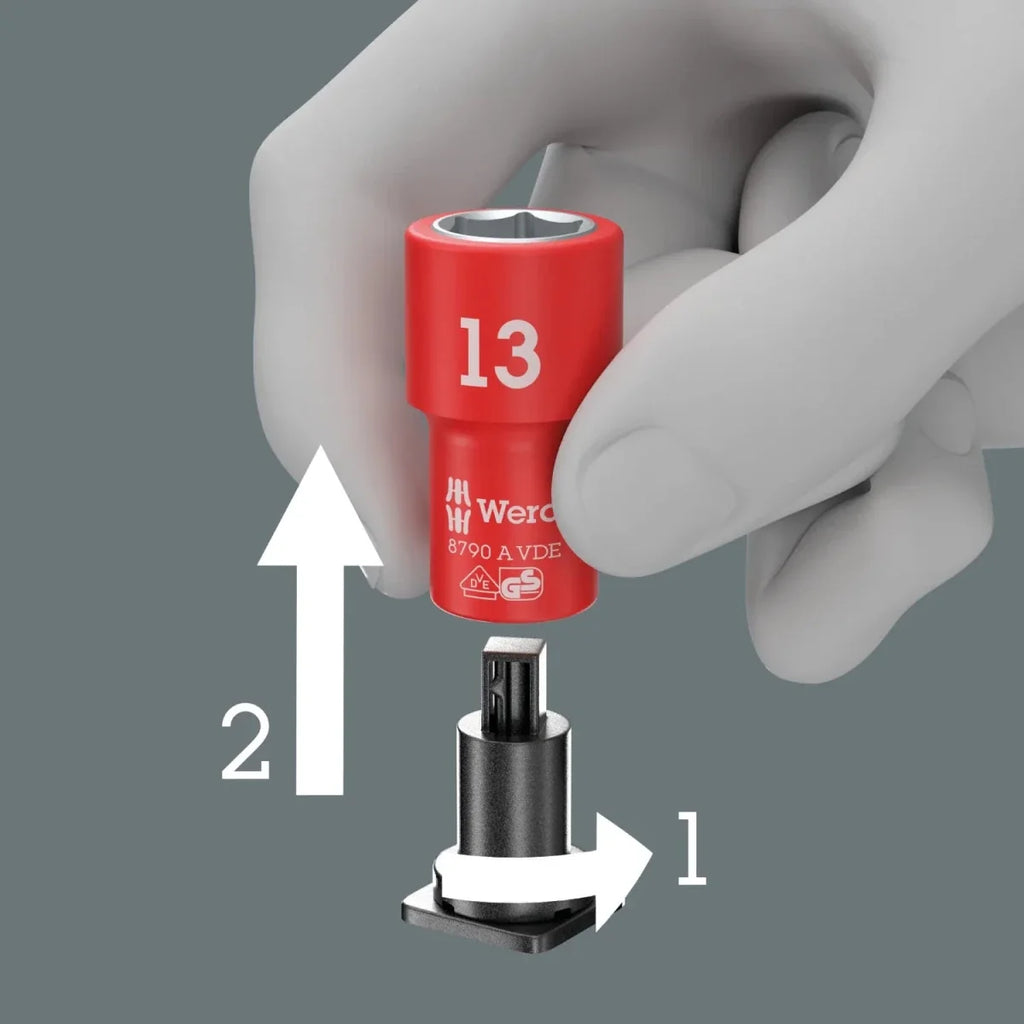 Wera 8100 SA VDE 1 Zyklop Insulated Ratchet Set, 1/4" Drive Metric, 22-Piece (05004967001)