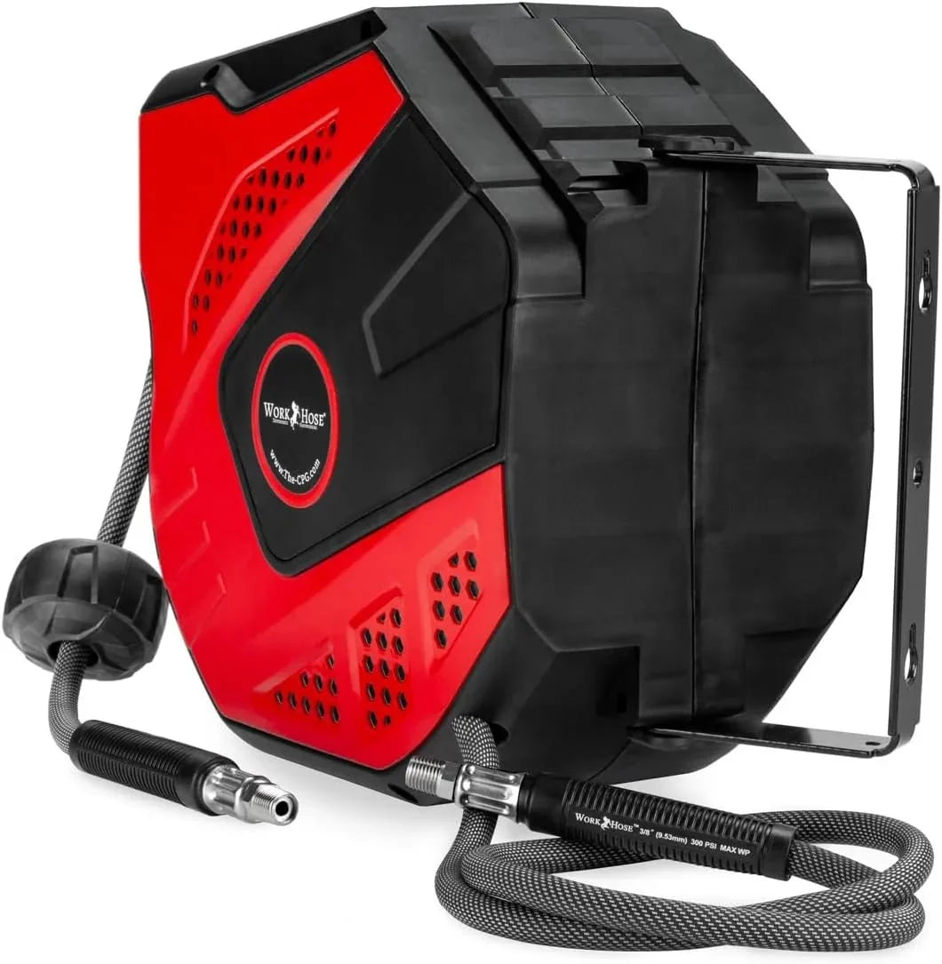 Work Hose 1600 Series Retractable Air Hose Reel – 3/8" x 50' (300 PSI)