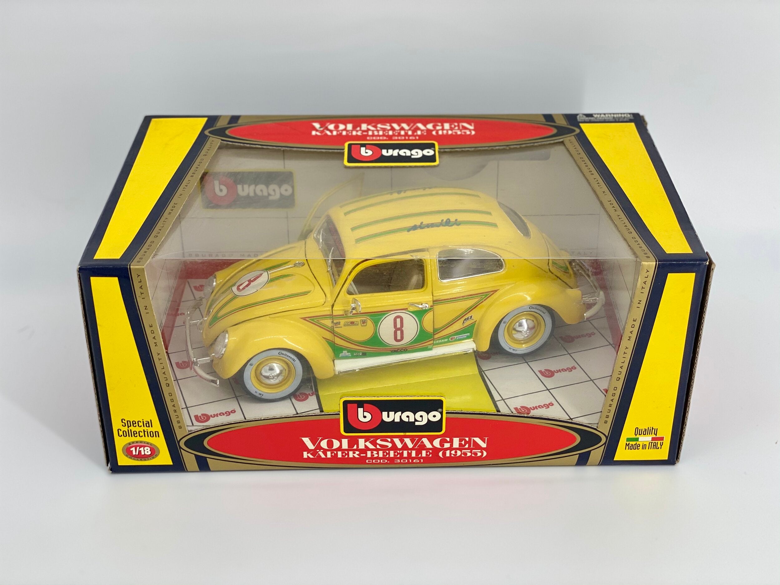 Burago Volkswagen Kafer-Beetle (1955) 1:18 Scale Special Collectible- Made in Italy
