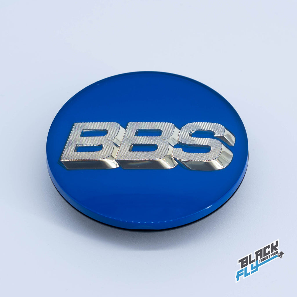 Genuine BBS Blue/ Gold 3D Logo 70 mm 3 Tab Cap - Single cap