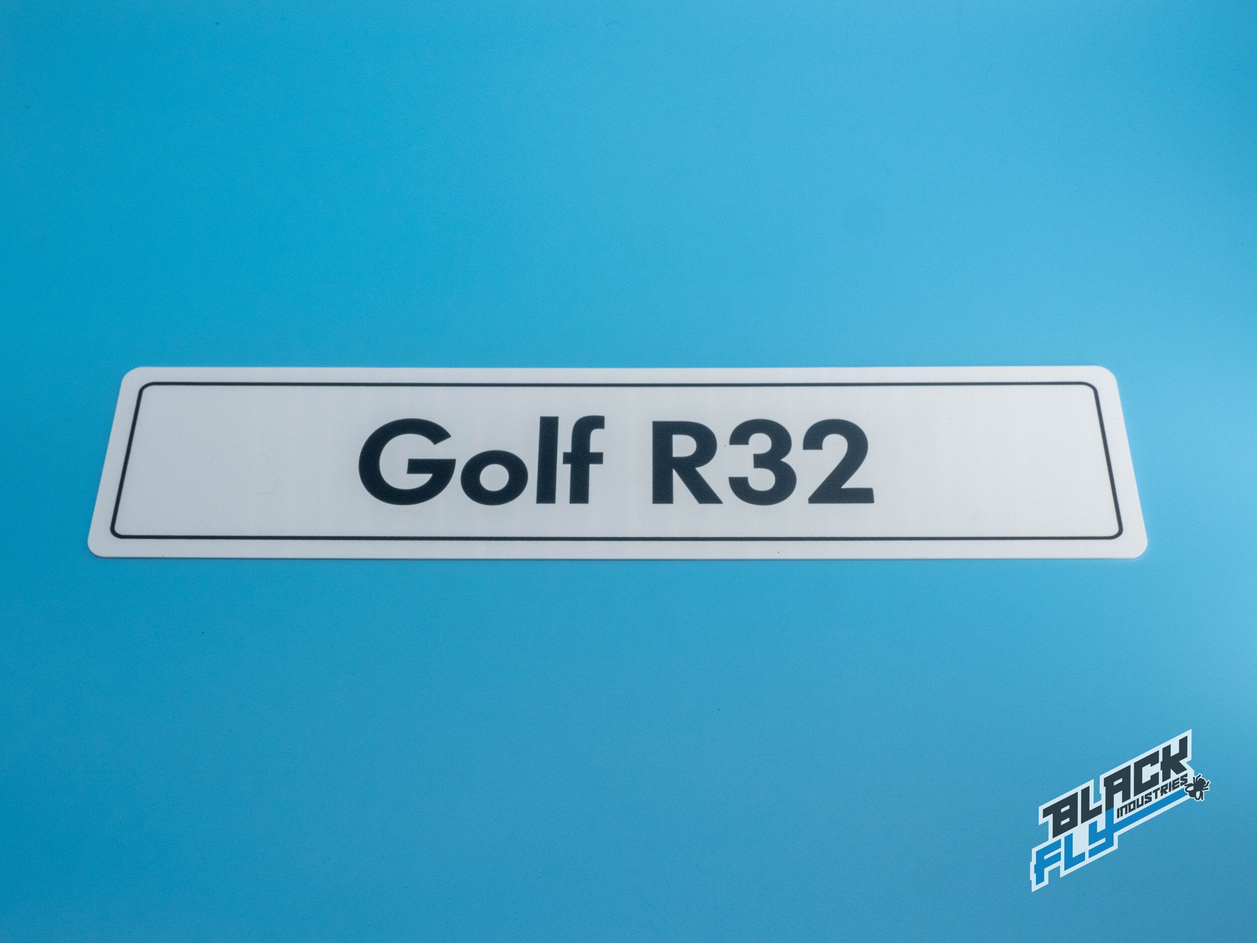 VW Showroom Style Golf R32 Number Plate – Black Fly Industries
