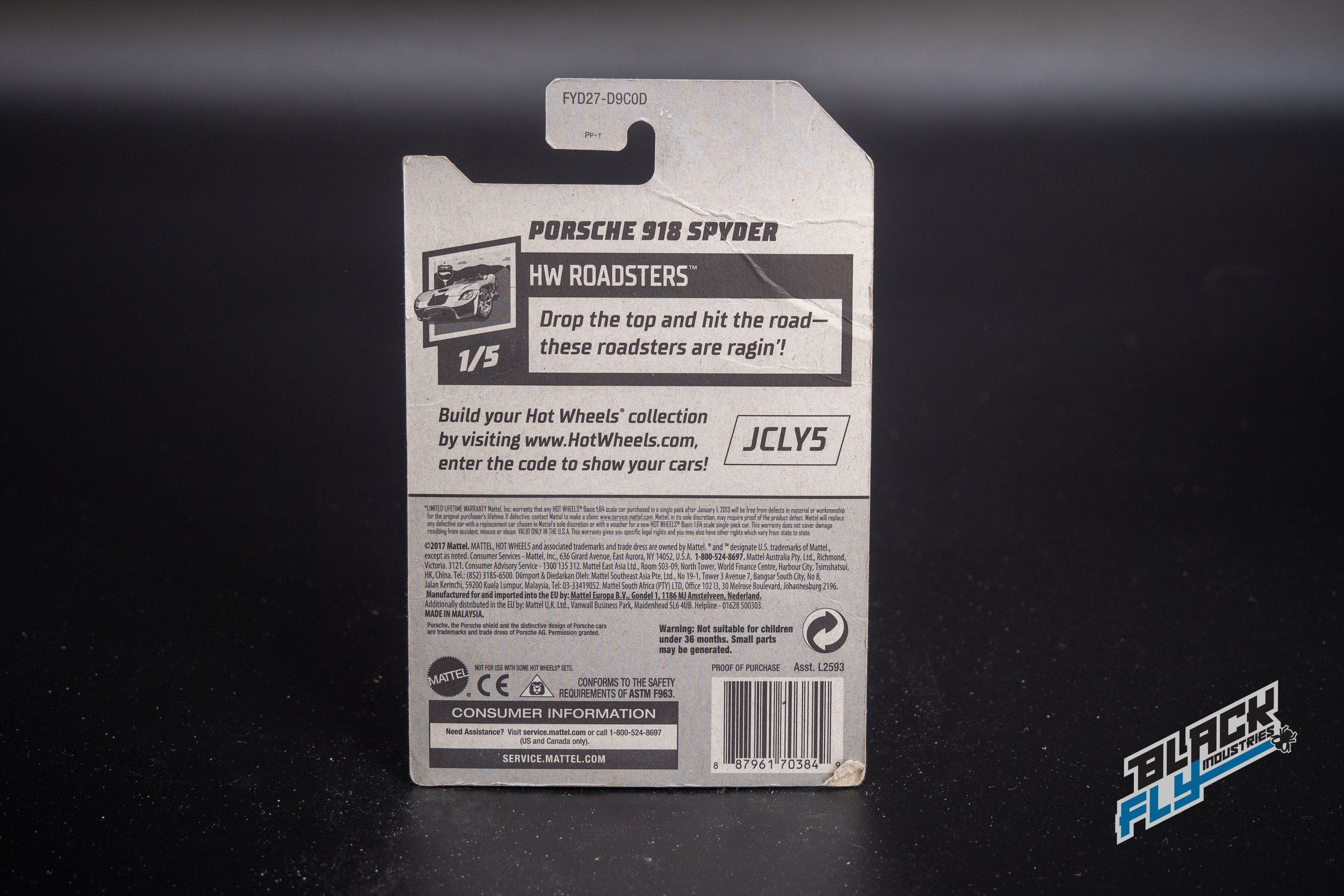 Hot Wheels - Porsche 918 Spyder - Black – Black Fly Industries