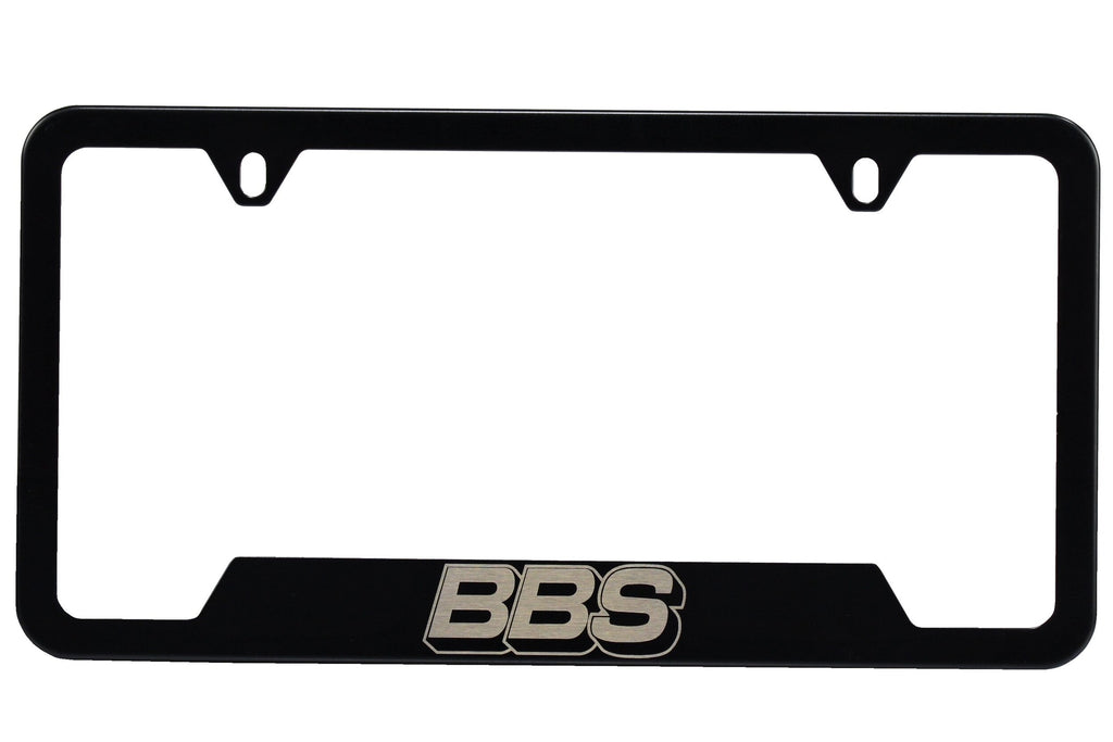 High Quality Stainless Steel License Plate frame in Black with etched BBS Logo